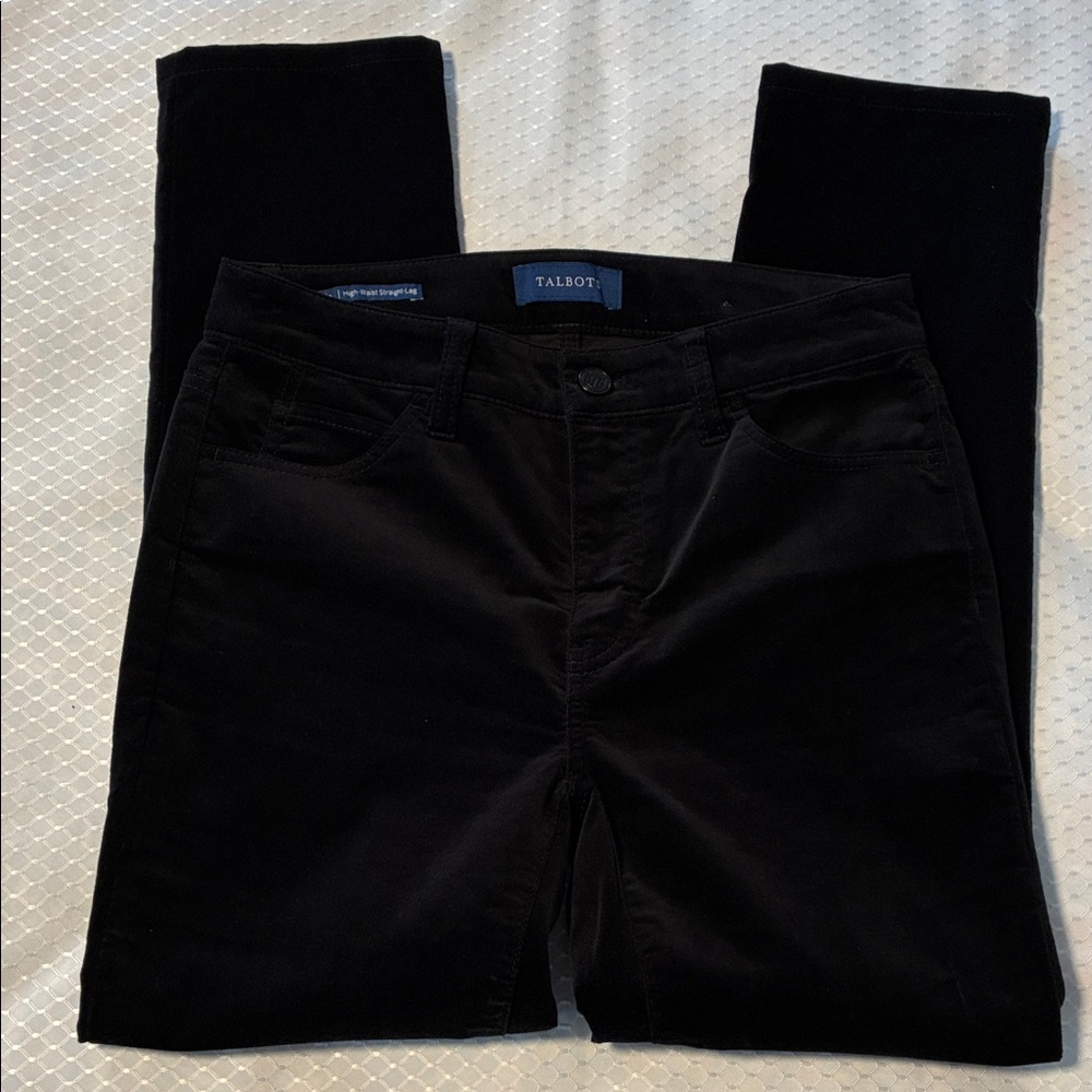 Talbots Petite 2 Black Velveteen Pants NEW PRICE